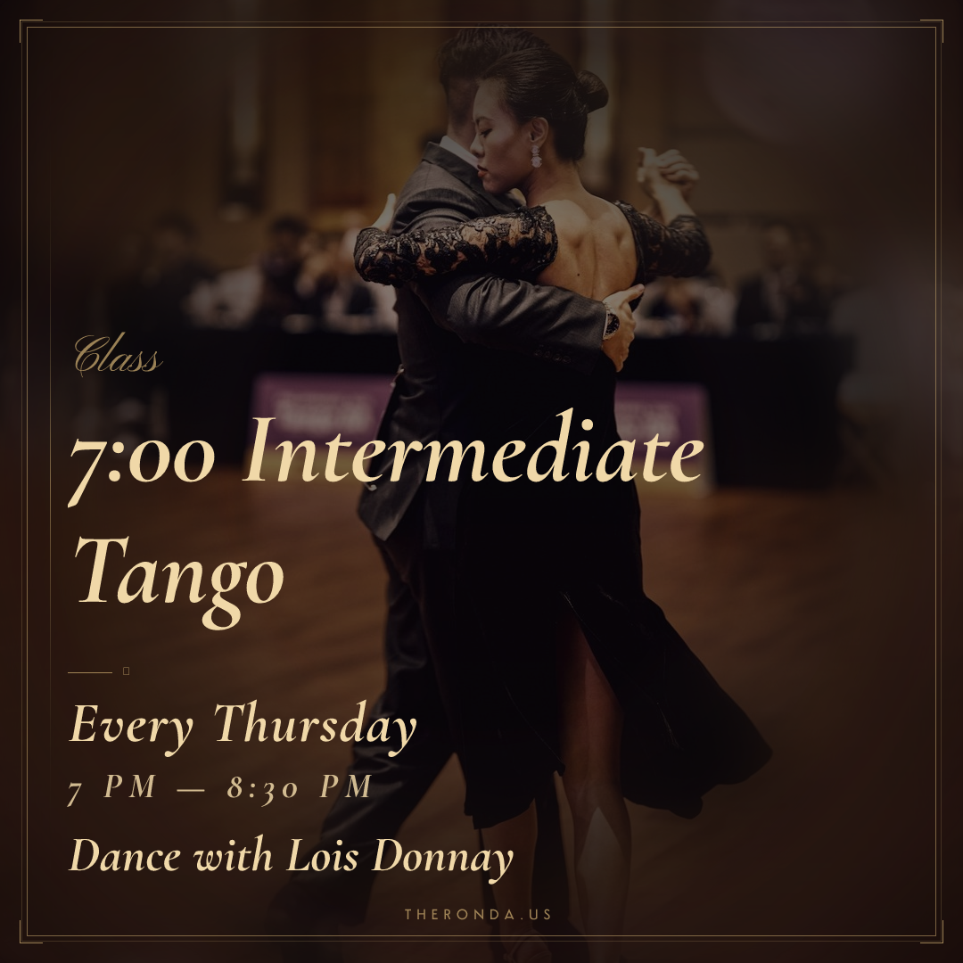 7:00 Intermediate Tango — Argentine Tango Class at Dance with Lois Donnay in Minneapolis-St. Paul (Every Thursday)
